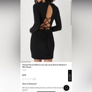 Black open back tie dress